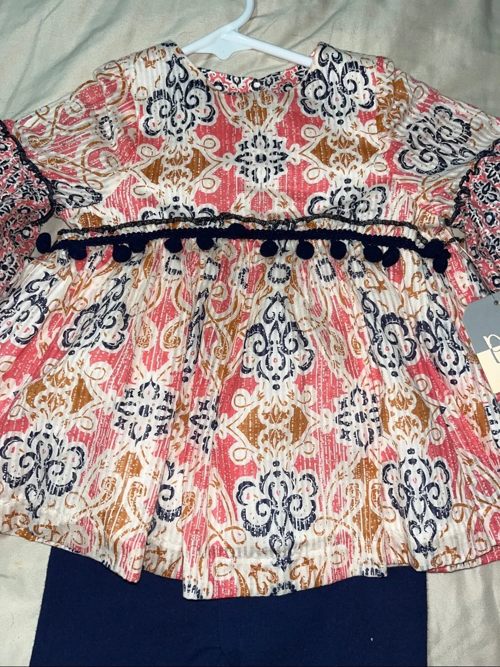 PASTOURELLE Baby Two-Piece Tunic Set with Navy Leggings
